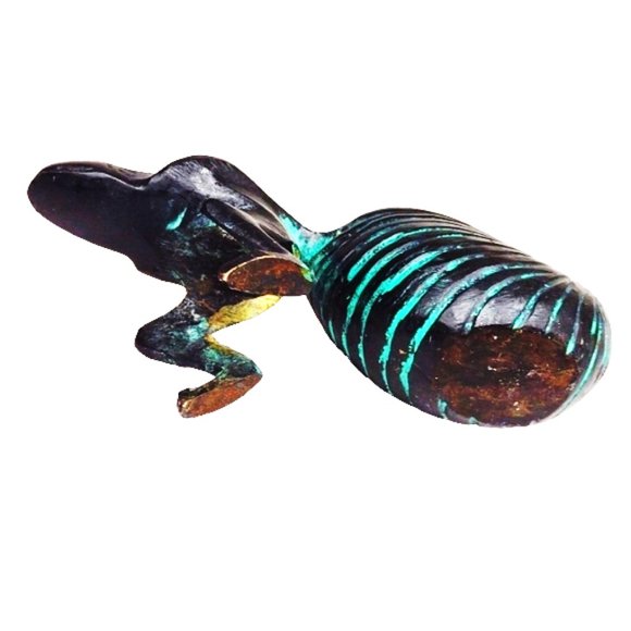 Vintage Whimsical MCM Asian Inspired Bronze Frog Pulling an Upturned Shell 1950s - Picture 5 of 12